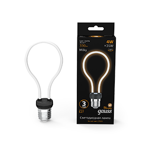 Лампа светодиодная LED 4 Вт 330 Лм 2700К теплая Е27 А72 milky Filament Artline Gauss