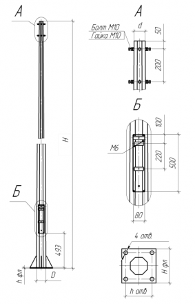 Опора несиловая ОГК-9,0-02 - IV/75-170/128(320/230-4/24) - 09Г2С
