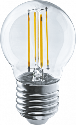 Лампа светодиодная LED 4вт Е27 теплый шар FILAMENT