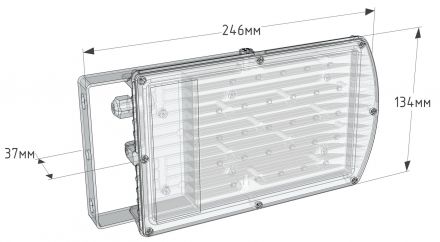 Светильник светодиодный ДО-40Вт, IP65, 5000К, 4000Лм, 80°, 220В, Turtle LP-02