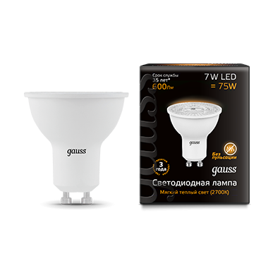 Лампа светодиодная LED 7 Вт 600 Лм 3000К теплая GU10 MR16 Black Gauss