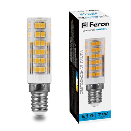 Лампа светодиодная LED 7вт Е14 дневной прозрачный цилиндр