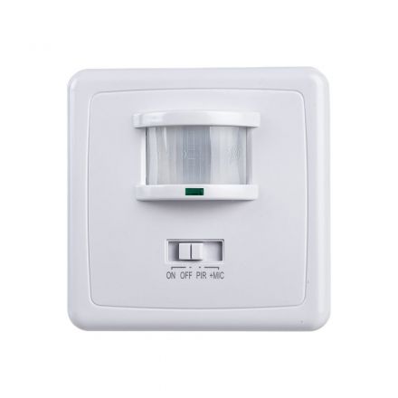 Датчик движения ИК встраиваемый 500w 140 гр. 12м IP20 белый