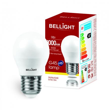 Лампа LED 9Вт 3000K 1000Лм E27 IP 65 Шар Bellight