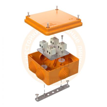 Коробка огнестойкая для открытой проводки 40-0300-FR1.5-4 Е15-Е120 100х100х50