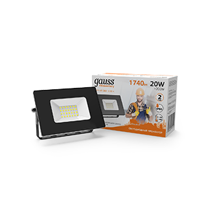 Прожектор светодиодный ДО-20 Вт 1740 Лм 3000К IP65 200-240 В черный LED Elementary Gauss