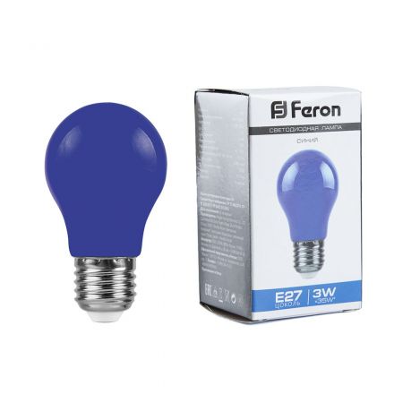 Лампа светодиодная LED 3вт Е27 синий шар