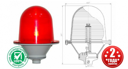 Заградительный огонь ЗОМ-2-АВ >10Cd тип А 30-265V AC/ DC IP65