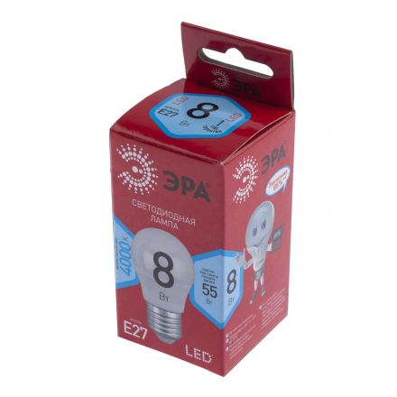 Лампа светодиодная LED P45-8W-840-E27 R ЭРА